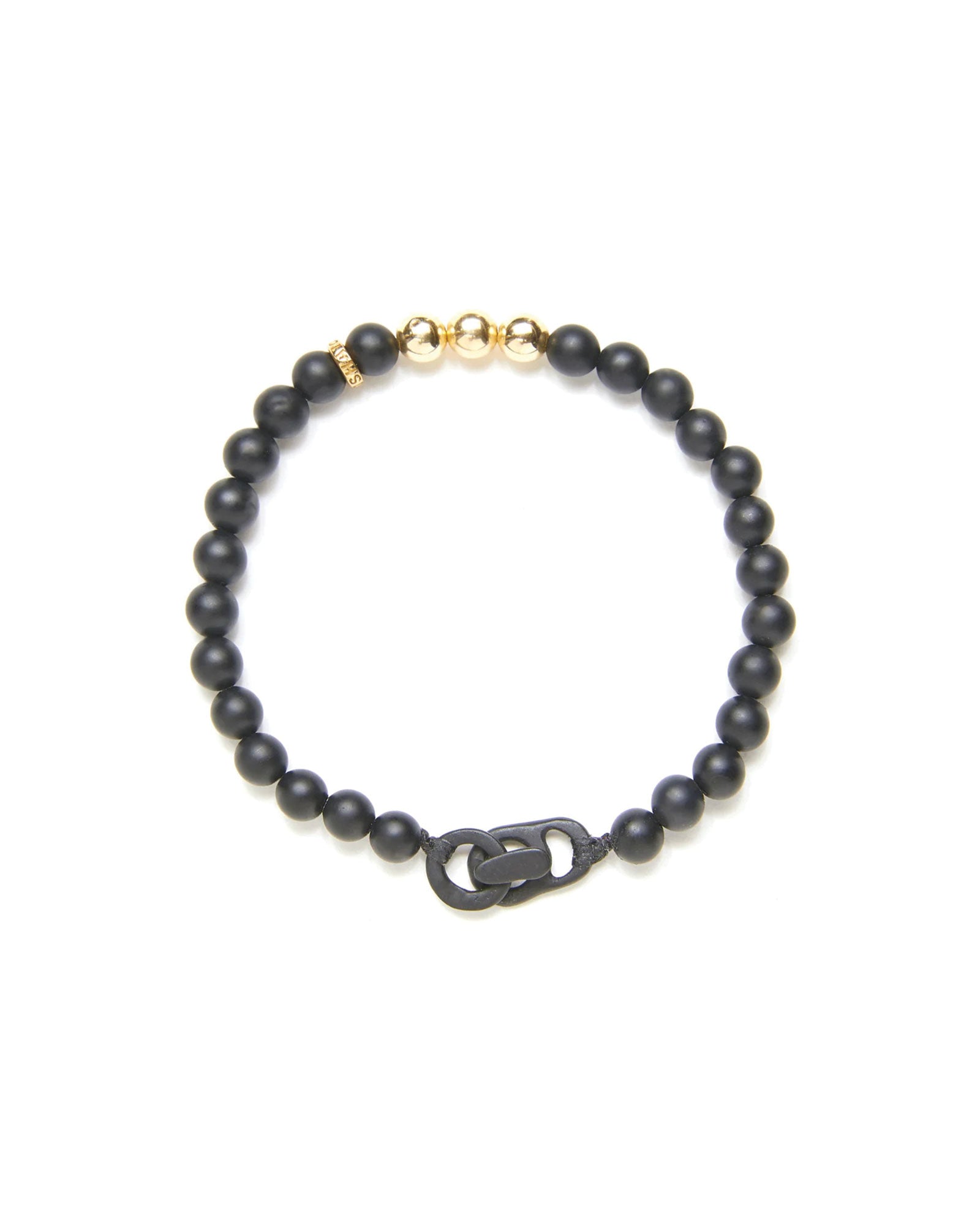 Bondi Bracelet 14k Yellow Gold, Onyx / 7.5"