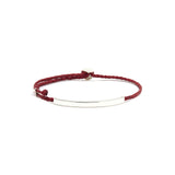 ID Signature Bracelet Sterling Silver, Red Waxed Nylon