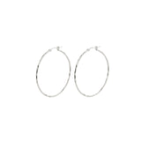 Tashi-Hammered Hoops I 55mm-Earrings-Hammered Sterling Silver-Blue Ruby Jewellery-Vancouver Canada