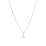 Tashi-Pearl + CZ Necklace-Necklaces-Sterling Silver, White Pearl, Cubic Zirconia-Blue Ruby Jewellery-Vancouver Canada