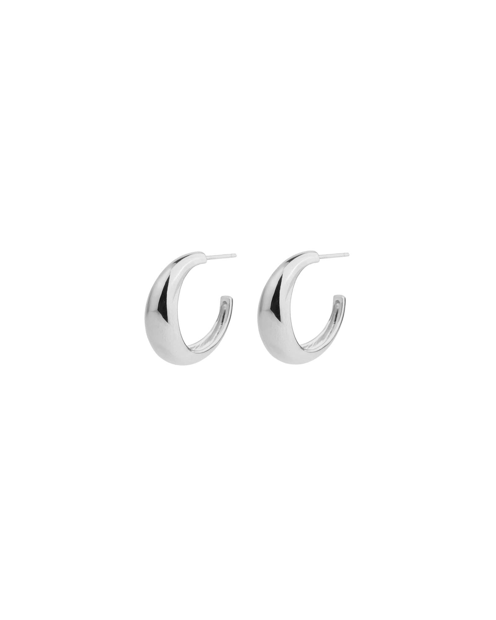 Tashi-Tapered Hoops | 22mm-Earrings-Sterling Silver-Blue Ruby Jewellery-Vancouver Canada