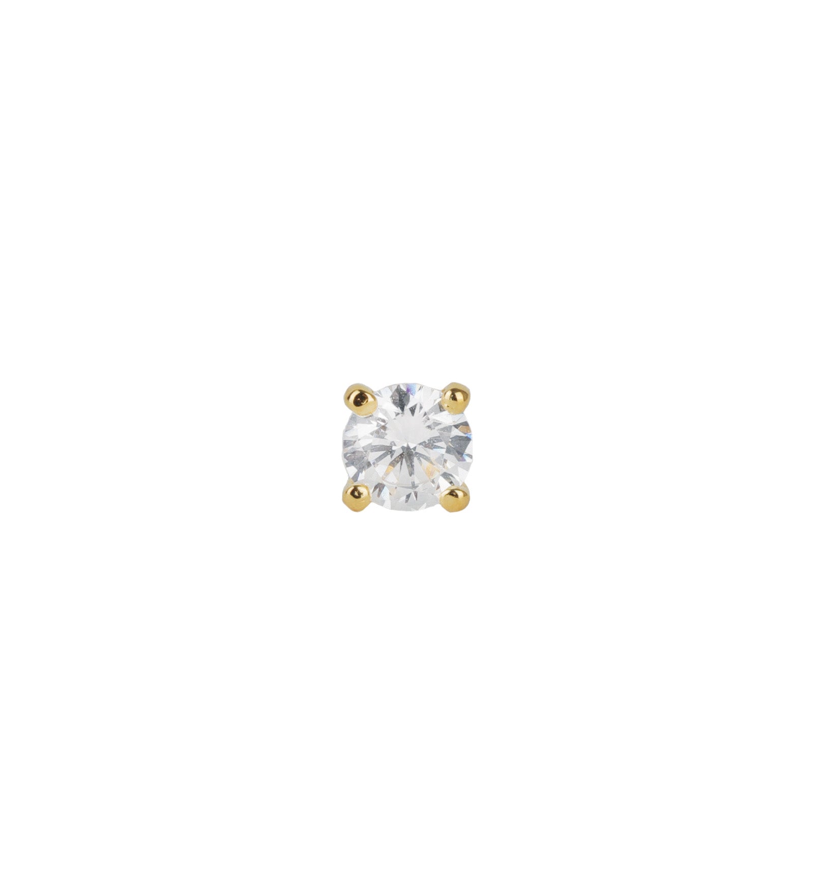 Tashi-4 Prong CZ Stud | 5mm-Earrings-14k Gold Vermeil, Cubic Zirconia-Blue Ruby Jewellery-Vancouver Canada