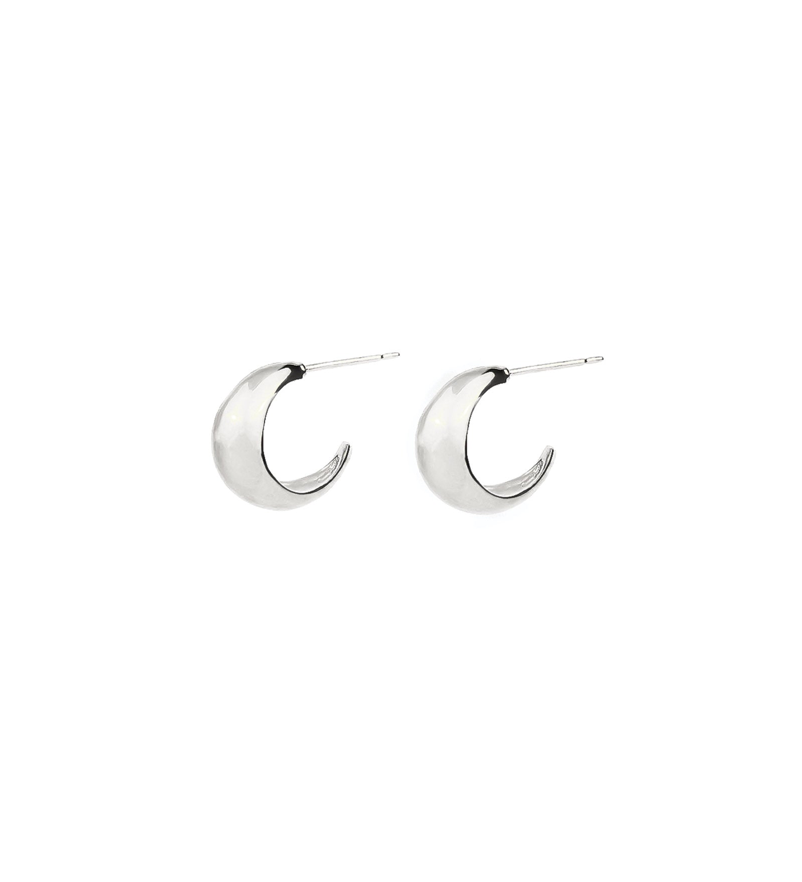 Tashi-Wide Tapered Hoops | 13mm-Earrings-Sterling Silver-Blue Ruby Jewellery-Vancouver Canada