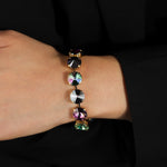 TOVA-Croatia Bracelet-Bracelets-14k Gold Plated, Eclipse Crystal-Blue Ruby Jewellery-Vancouver Canada