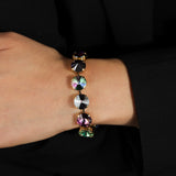 TOVA-Croatia Bracelet-Bracelets-14k Gold Plated, Eclipse Crystal-Blue Ruby Jewellery-Vancouver Canada