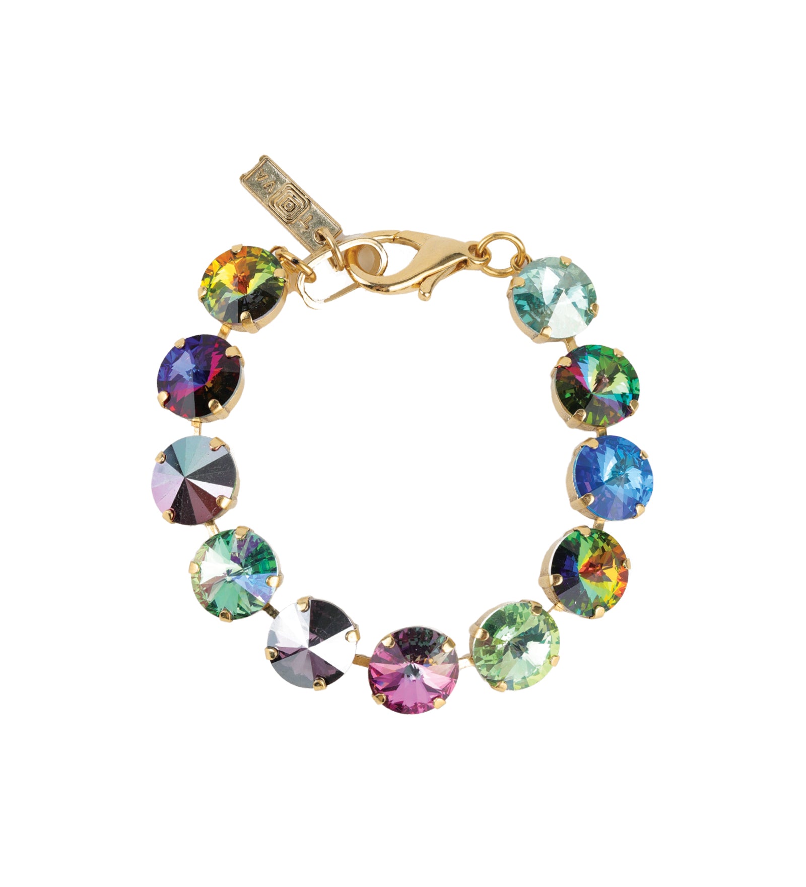 TOVA-Croatia Bracelet-Bracelets-14k Gold Plated, Eclipse Crystal-Blue Ruby Jewellery-Vancouver Canada