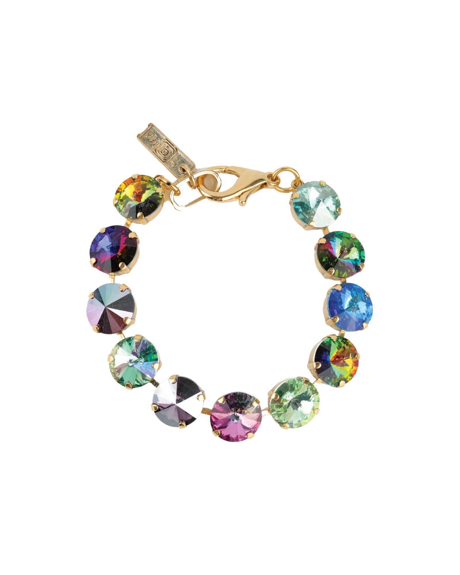 TOVA-Croatia Bracelet-Bracelets-14k Gold Plated, Eclipse Crystal-Blue Ruby Jewellery-Vancouver Canada