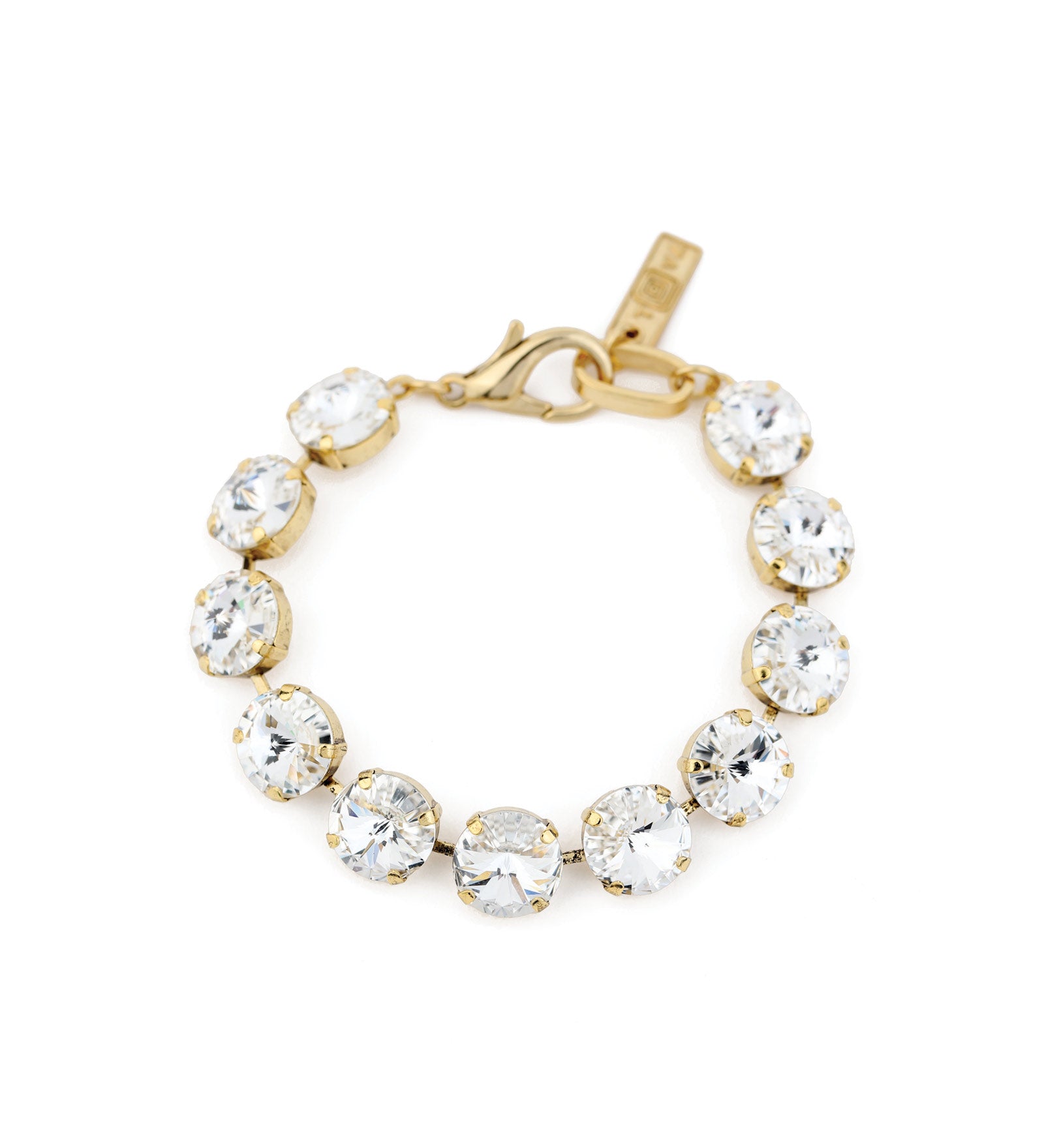 TOVA-Croatia Bracelet-Bracelets-Gold Plated, White Crystal-Blue Ruby Jewellery-Vancouver Canada