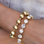 TOVA-Oakland Bracelet-Bracelets-Gold Plated, White Crystal-Blue Ruby Jewellery-Vancouver Canada