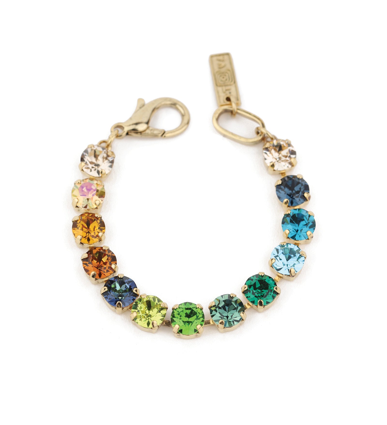 TOVA-Oakland Bracelet-Bracelets-Gold Plated, Earth Wind & Fire Crystal-Blue Ruby Jewellery-Vancouver Canada