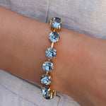 TOVA-Oakland Bracelet-Bracelets-Gold Plated, Indian Sapphire Crystal-Blue Ruby Jewellery-Vancouver Canada