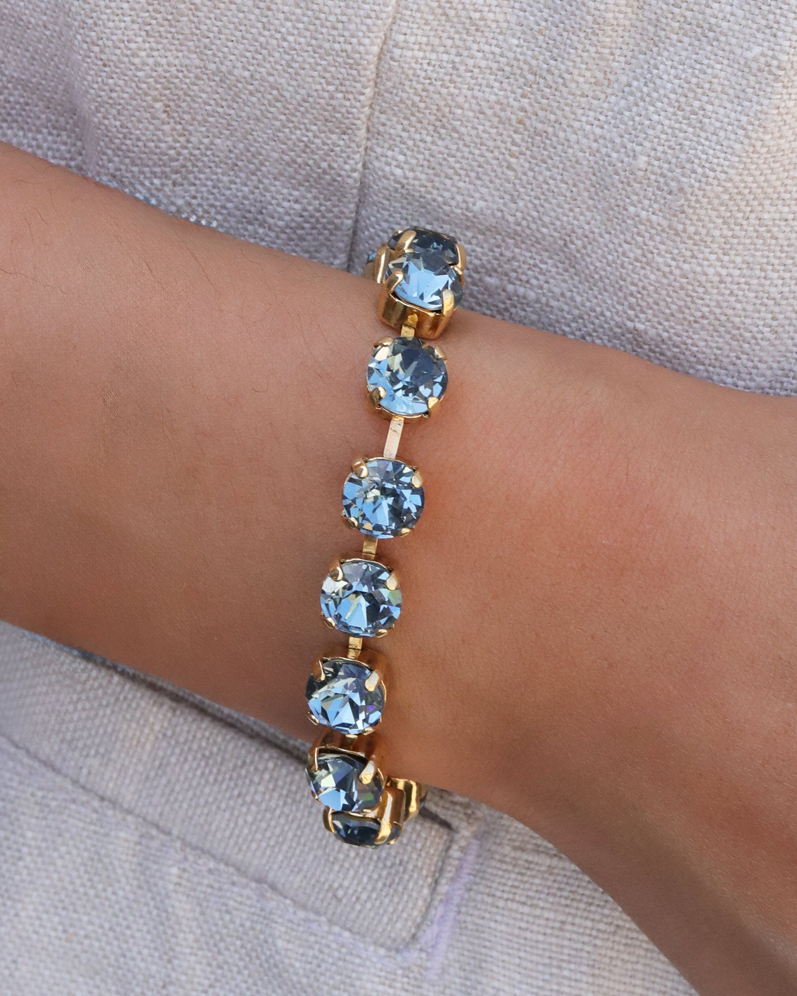 TOVA-Oakland Bracelet-Bracelets-Gold Plated, Indian Sapphire Crystal-Blue Ruby Jewellery-Vancouver Canada