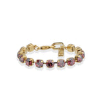 TOVA-Oakland Bracelet-Bracelets-Gold Plated, Rose Lustre Crystal-Blue Ruby Jewellery-Vancouver Canada