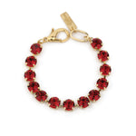 TOVA-Oakland Bracelet-Bracelets-Gold Plated, Red Crystal-Blue Ruby Jewellery-Vancouver Canada