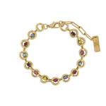 TOVA-Juniper Bracelet-Bracelets-14k Gold Plated, Rainbow Crystal-Blue Ruby Jewellery-Vancouver Canada