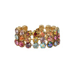 Mini Rainbow Ombre Bracelet 14k Gold Plated, Ombre Rainbow Crystal