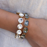 TOVA-Monique Bracelet-Bracelets-Gold Plated, Black Diamond Crystal-Blue Ruby Jewellery-Vancouver Canada