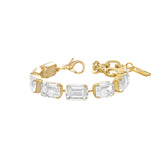 Monique Bracelet Gold Plated, White Crystal