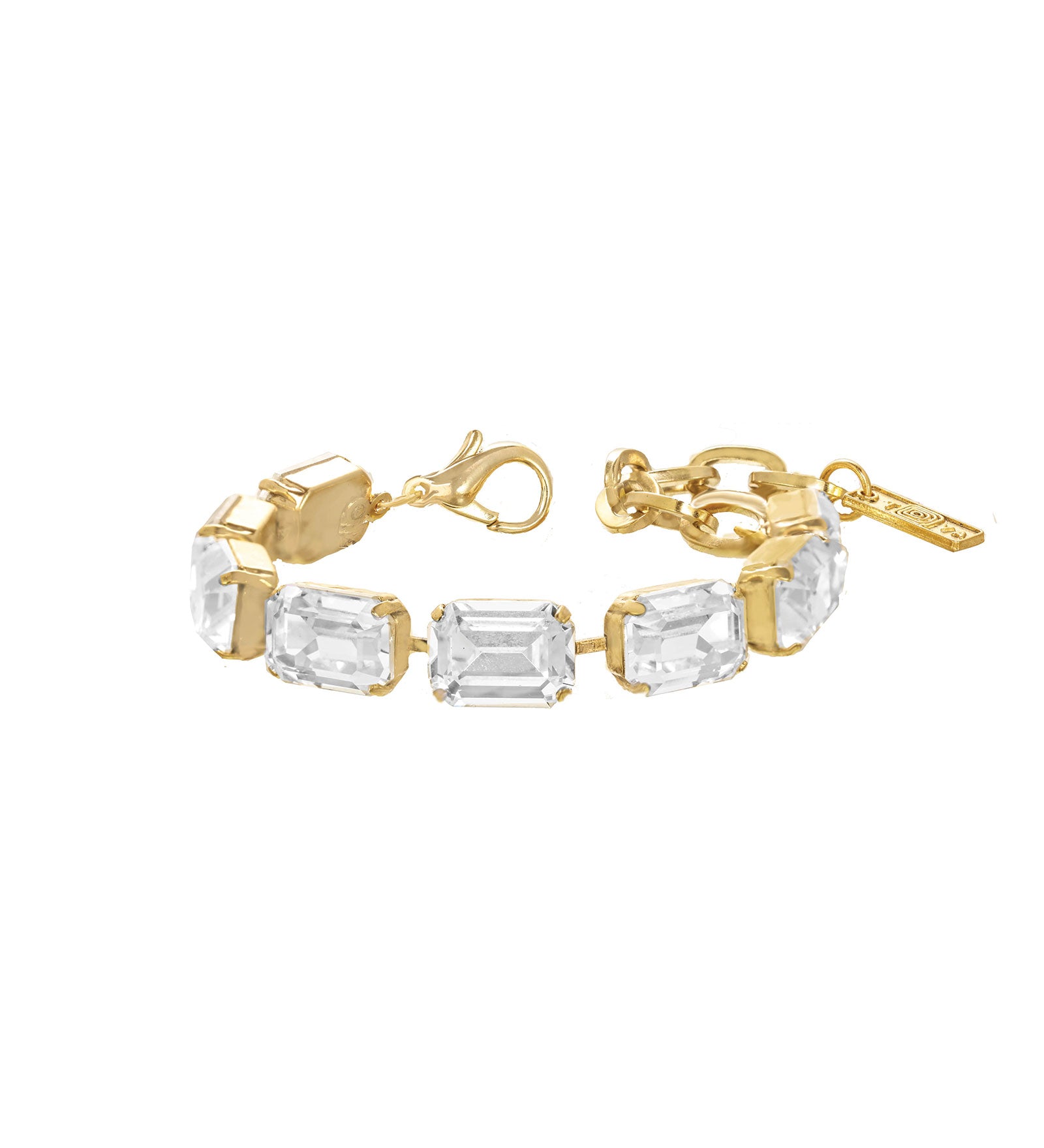 Monique Bracelet Gold Plated, White Crystal