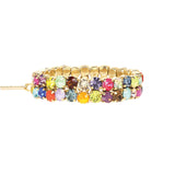 Olivia 2 Strand Bracelet Gold Plated, Rainbow Ombre Crystal