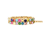 Olivia 2 Strand Bracelet Gold Plated, Rainbow Ombre Crystal