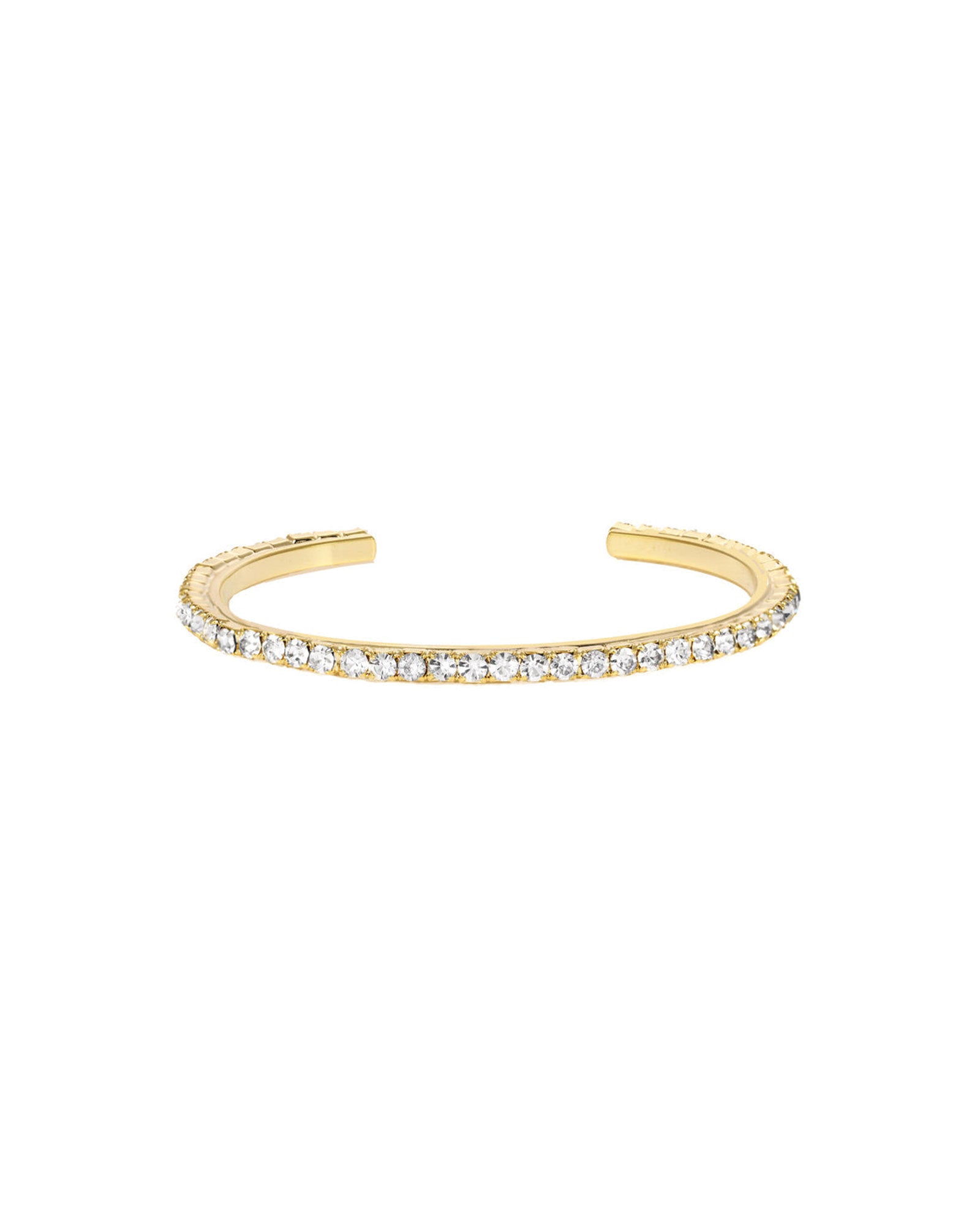 Rae Cuff Gold Plated, White Crystal