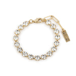 TOVA-Sarina Bracelet-Bracelets-Gold Plated, White Crystal-Blue Ruby Jewellery-Vancouver Canada