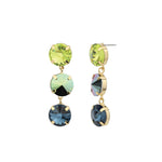 TOVA-Dionne Earrings-Earrings-14k Gold Plated, Blue Green Crystal-Blue Ruby Jewellery-Vancouver Canada