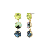 TOVA-Dionne Earrings-Earrings-14k Gold Plated, Blue Green Crystal-Blue Ruby Jewellery-Vancouver Canada