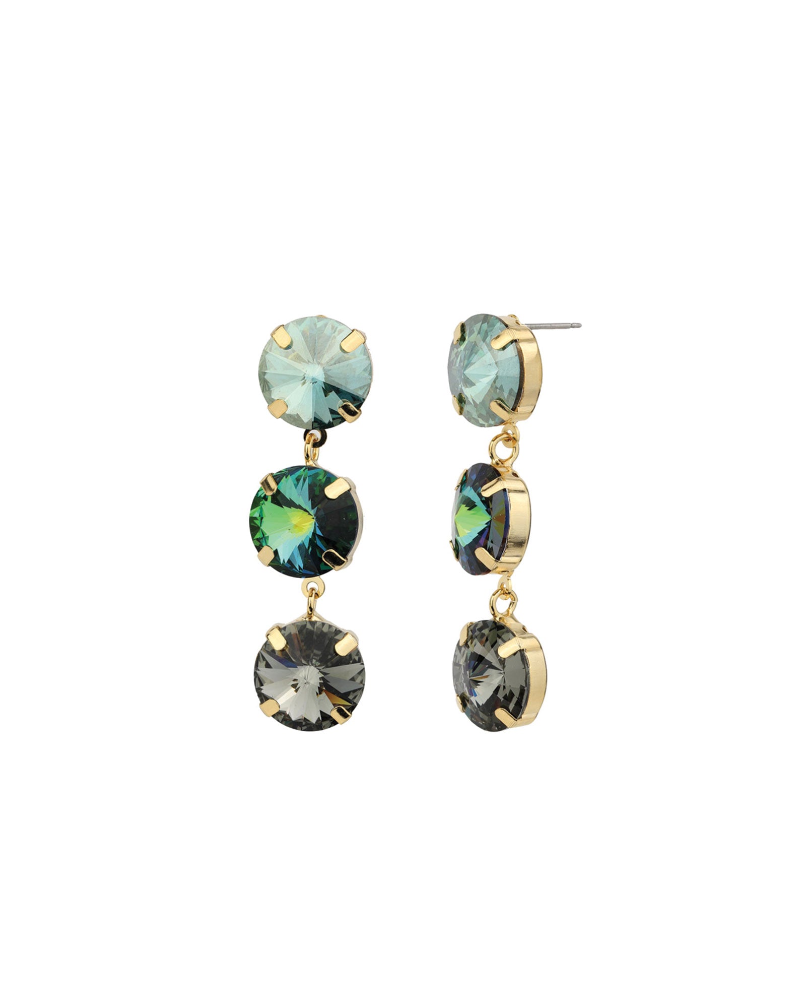 TOVA-Dionne Earrings-Earrings-14k Gold Plated, Blue Mixed Crystal-Blue Ruby Jewellery-Vancouver Canada