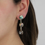 TOVA-Mini Domini Earrings-Earrings-14k Gold Plated, Blue Mixed Crystal-Blue Ruby Jewellery-Vancouver Canada