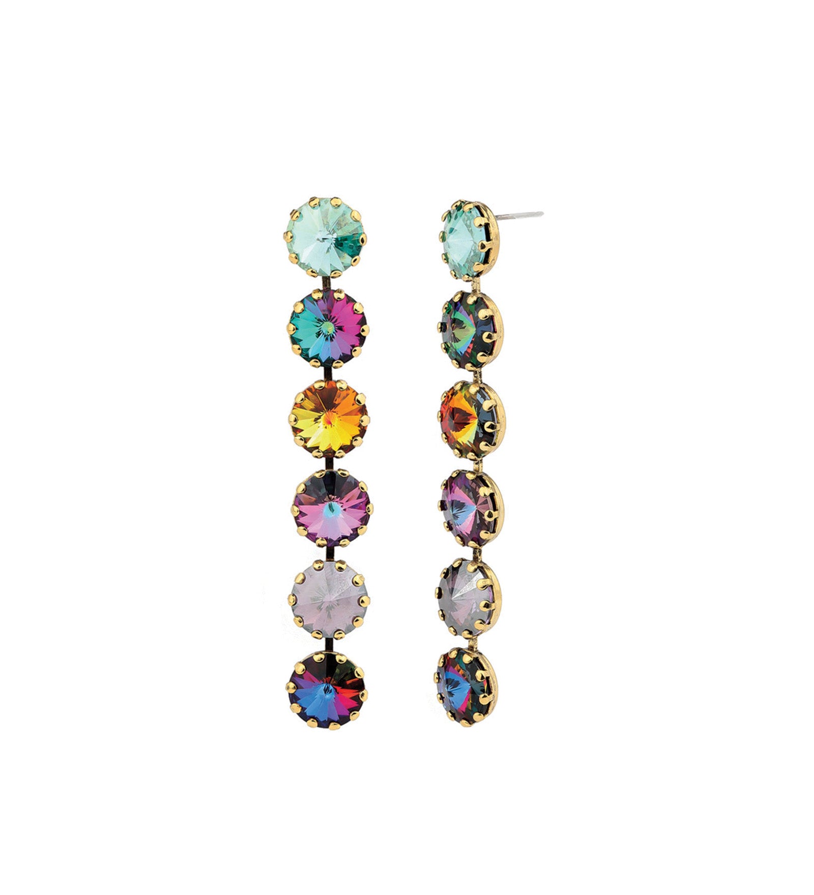 TOVA-Lilibet 2 Earrings-Earrings-14k Gold Plated, Eclipse Crystal-Blue Ruby Jewellery-Vancouver Canada