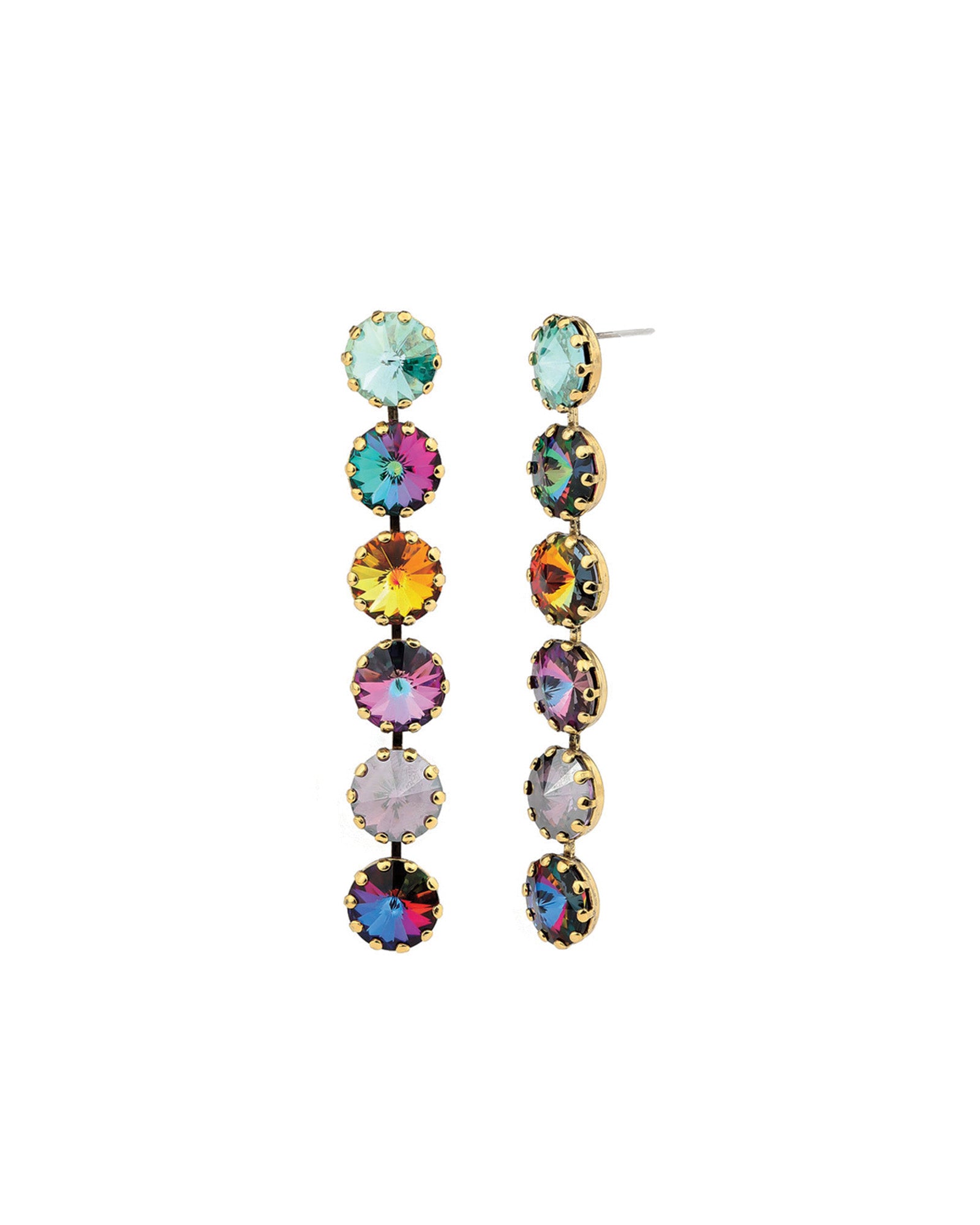 TOVA-Lilibet 2 Earrings-Earrings-14k Gold Plated, Eclipse Crystal-Blue Ruby Jewellery-Vancouver Canada