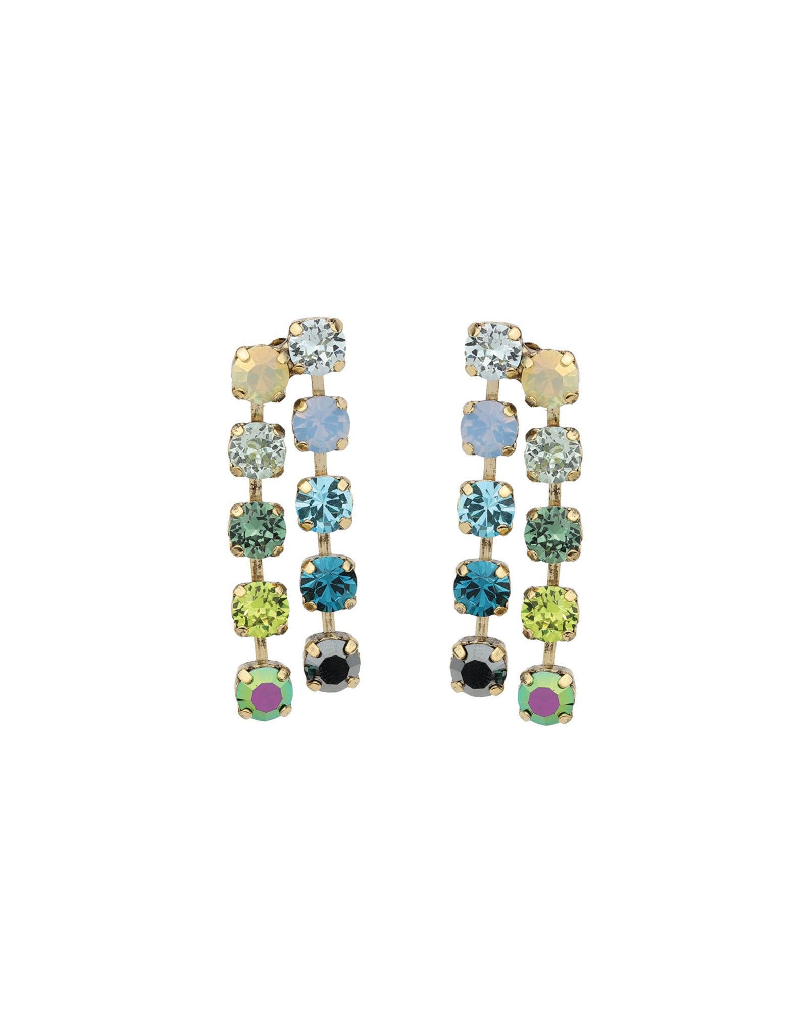 TOVA-Mini Cady Earrings-Earrings-14k Gold Plated, Blue Mixed Crystal-Blue Ruby Jewellery-Vancouver Canada