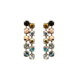 TOVA-Mini Cady Earrings-Earrings-14k Gold Plated, Metalic Mixed Crystal-Blue Ruby Jewellery-Vancouver Canada