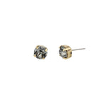 TOVA-Oakland Studs | 8mm-Earrings-Gold Plated, Black Diamond Crystal-Blue Ruby Jewellery-Vancouver Canada