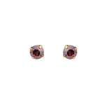 TOVA-Oakland Studs | 8mm-Earrings-Gold Plated, Rose Lustre Crystal-Blue Ruby Jewellery-Vancouver Canada