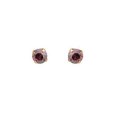 TOVA-Oakland Studs | 8mm-Earrings-Gold Plated, Rose Lustre Crystal-Blue Ruby Jewellery-Vancouver Canada