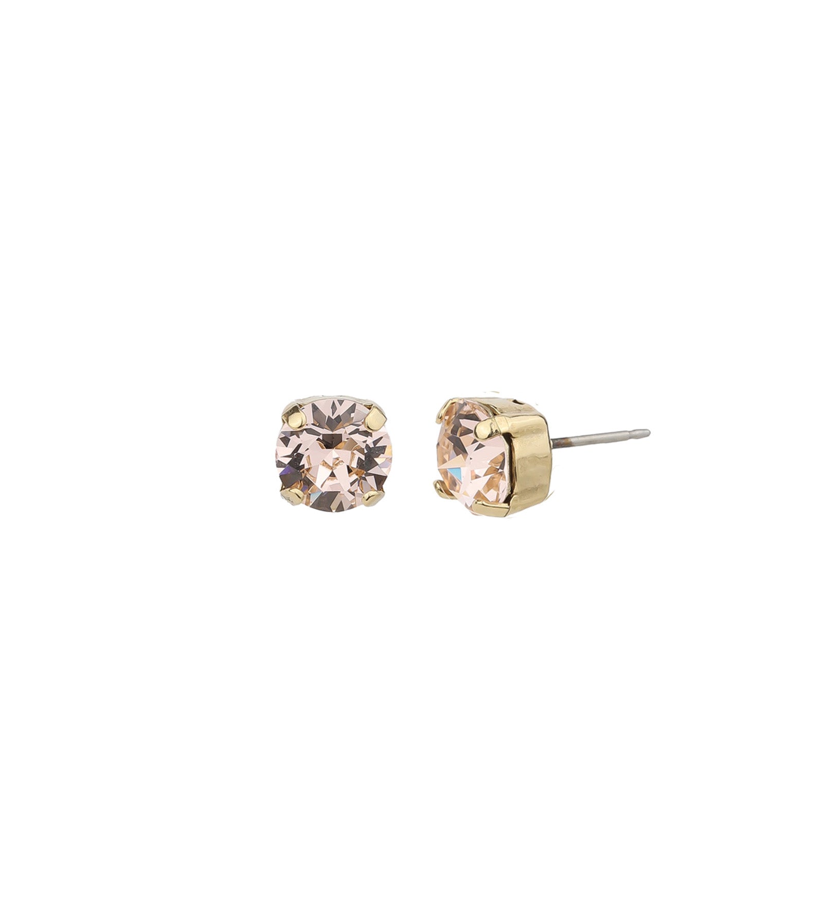 TOVA-Oakland Studs | 8mm-Earrings-14k Gold Plated, Silk Crystal-Blue Ruby Jewellery-Vancouver Canada