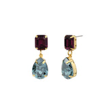 TOVA-Oriana Earrings-Earrings-14k Gold Plated, Amethyst Indian Sapphire Crystal-Blue Ruby Jewellery-Vancouver Canada