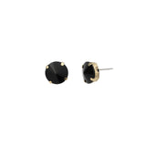 TOVA-The Basic Stud | 12mm-Earrings-Gold Plated, Jet Black Crystal-Blue Ruby Jewellery-Vancouver Canada