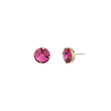 TOVA-The Basic Stud | 12mm-Earrings-Gold Plated, Fuchsia Crystal-Blue Ruby Jewellery-Vancouver Canada