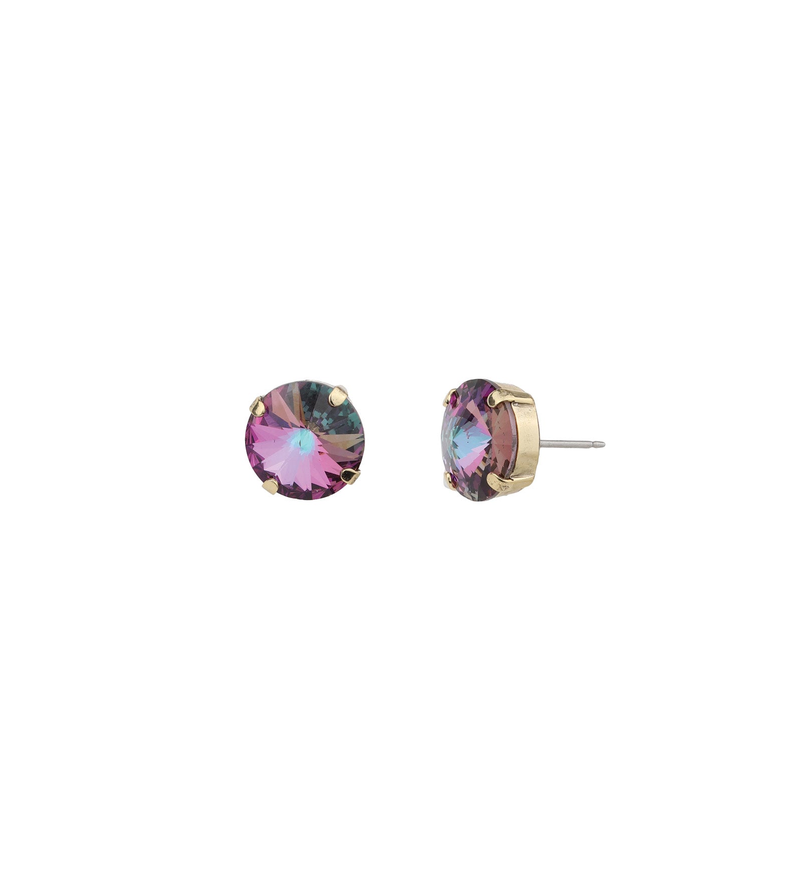 TOVA-The Basic Stud | 12mm-Earrings-Gold Plated, Purple Nitro Crystal-Blue Ruby Jewellery-Vancouver Canada