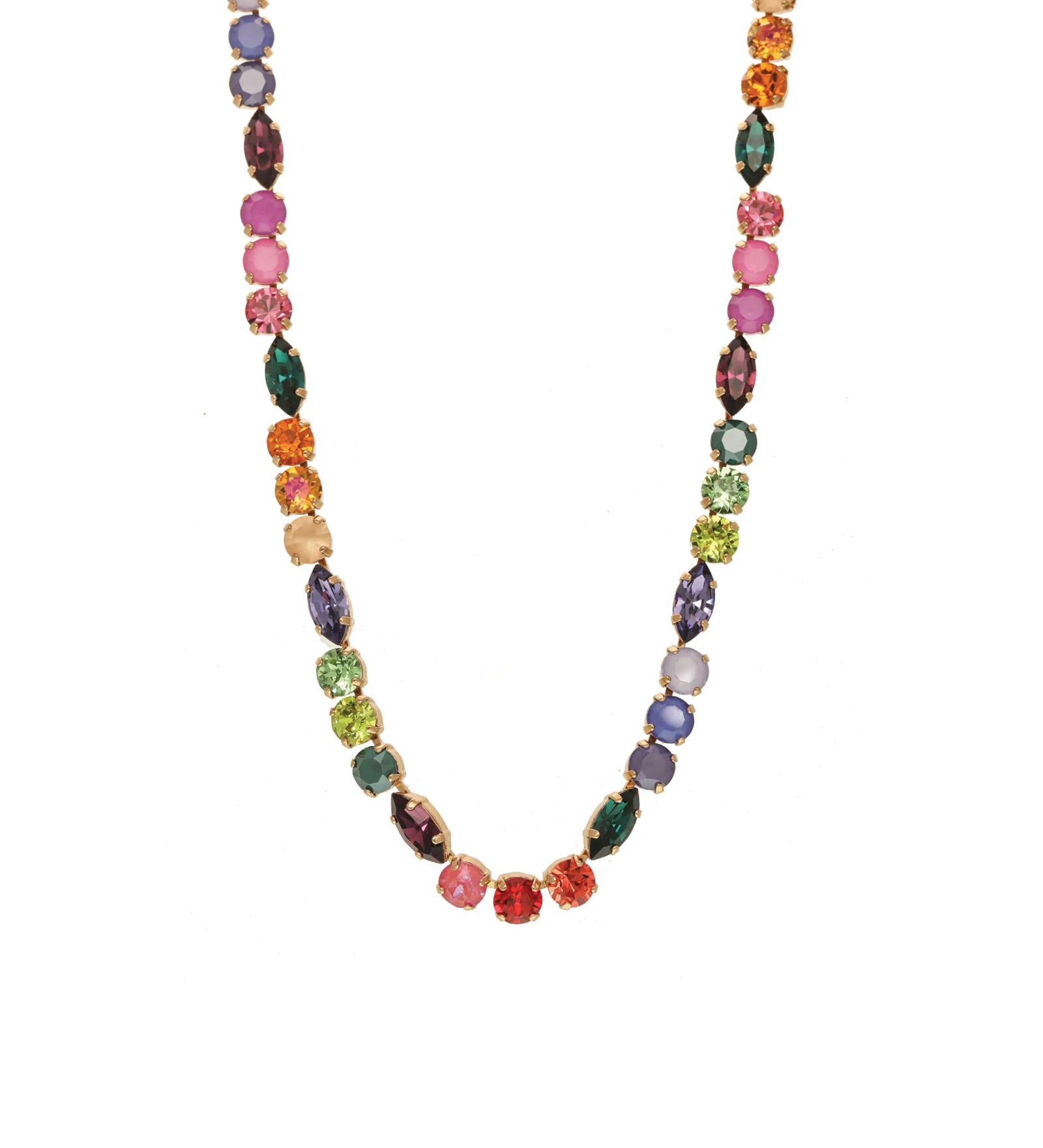 Elodie Necklace Gold Plated, Berry Mix Crystal