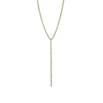 Kassandra Lariat Necklace Gold Plated, White Crystal