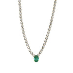 TOVA-Kataleya Necklace-Necklaces-14k Gold Plated, White & Emerald Crystal-Blue Ruby Jewellery-Vancouver Canada