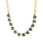 TOVA-Mini Oakland Necklace-Necklaces-14k Gold Plated, Black Diamond Crystal-Blue Ruby Jewellery-Vancouver Canada