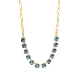 TOVA-Mini Oakland Necklace-Necklaces-Gold Plated, Indian Spphire Crystal-Blue Ruby Jewellery-Vancouver Canada