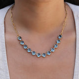 TOVA-Mini Oakland Necklace-Necklaces-Gold Plated, Indian Spphire Crystal-Blue Ruby Jewellery-Vancouver Canada