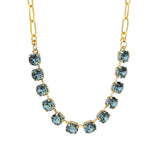 TOVA-Mini Oakland Necklace-Necklaces-14k Gold Plated, Indian Sapphire Crystal-Blue Ruby Jewellery-Vancouver Canada